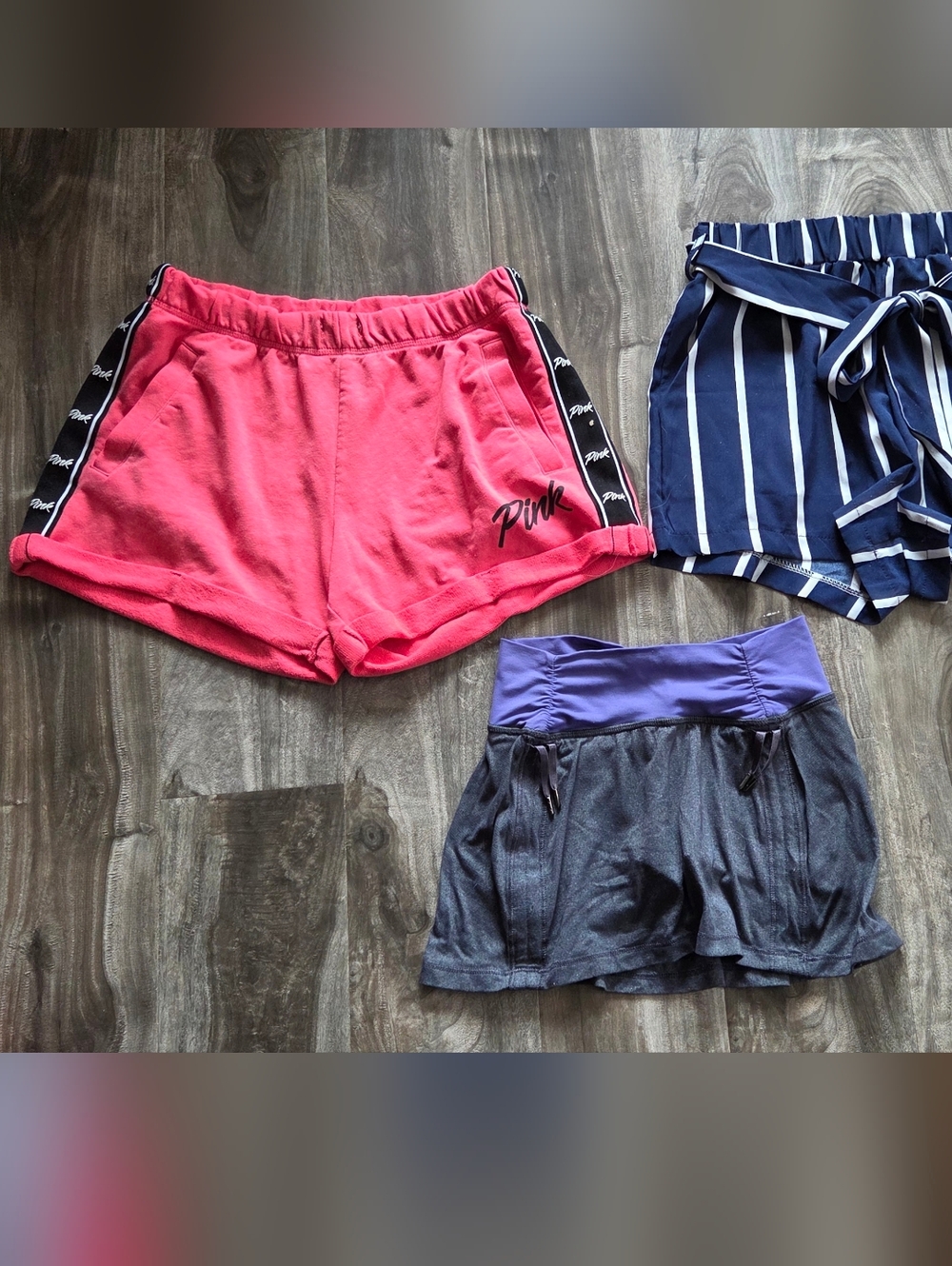 PINK Victoria's Secret Hot Pink Logo Athletic Lounge Shorts with Extras
